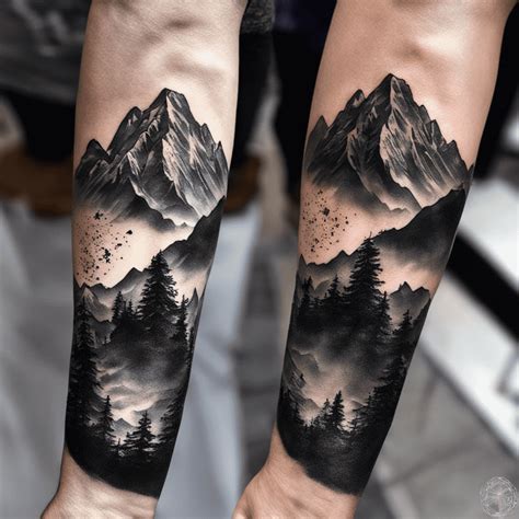 mountain tattoo sleeve|drawing of mountains tattoo design.